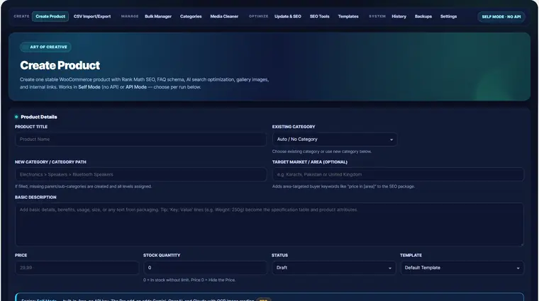 AOC Commerce SEO Suite dashboard