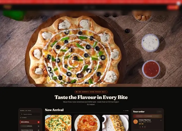 Flavious Pizza website