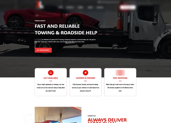 KL Towing Service website