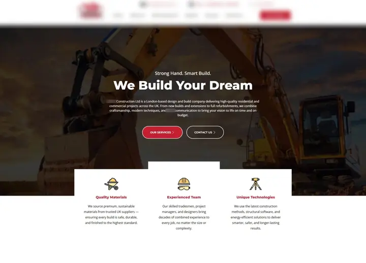 MANS Construction website